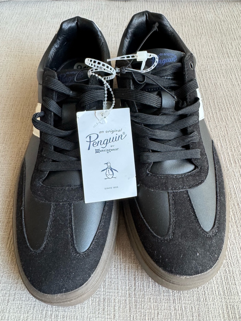 Original Penguin Men's Black Court Sneakers NWT Size 9.5 - Picture 2 of 6